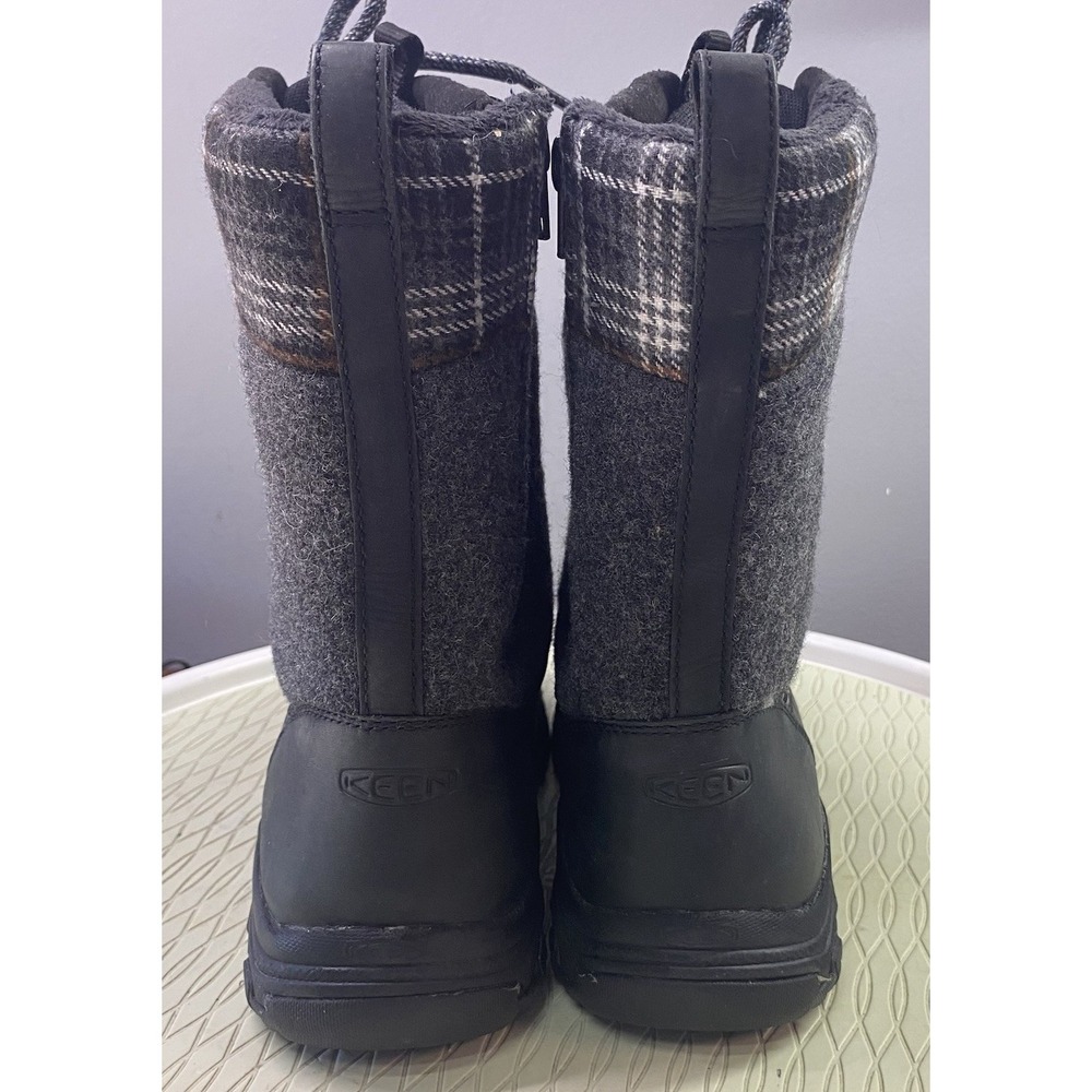 Keen DRY Women's Black&Gray Plaid Waterproof Hiking Winter Insulated Boots 6.5 - Picture 8 of 13